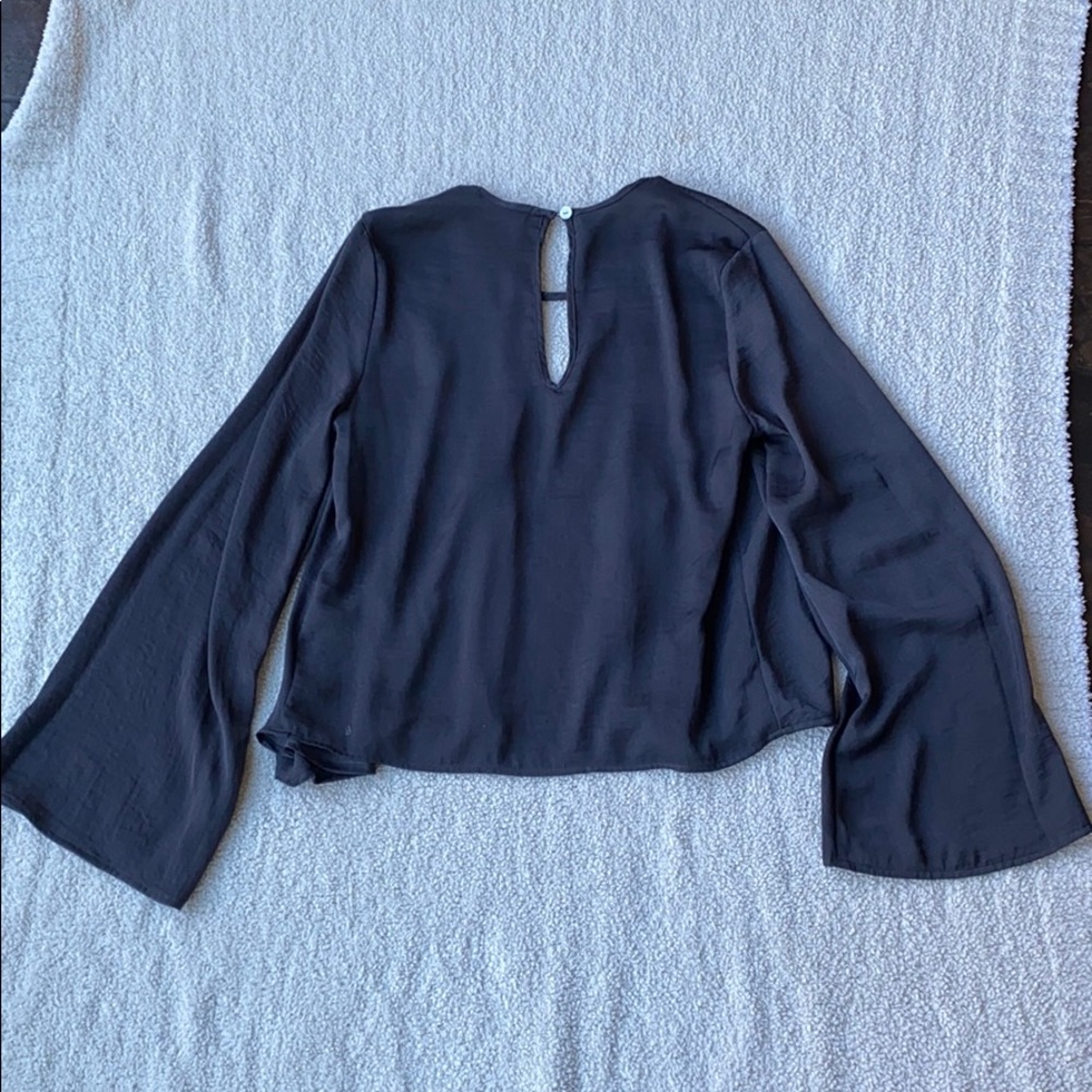 Planet Blue Grey Silk Top - Picture 4 of 7